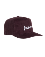 The Vans Womens Classic Script Snapback Cap in Dark Port