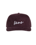 The Vans Womens Classic Script Snapback Cap in Dark Port