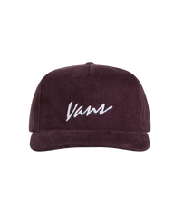 The Vans Womens Classic Script Snapback Cap in Dark Port