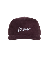 The Vans Womens Classic Script Snapback Cap in Dark Port