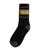 Drop V Crew Socks in Black & Burnt Gold