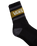 Drop V Crew Socks in Black & Burnt Gold