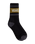 Drop V Crew Socks in Black & Burnt Gold