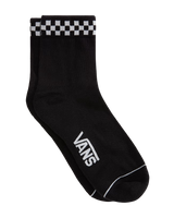 Peek-A-Check Half Socks in Black