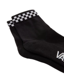 Peek-A-Check Half Socks in Black