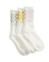 The Vans Womens Classic Check Socks (3 Pack) in Dusty Gold