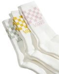 The Vans Womens Classic Check Socks (3 Pack) in Dusty Gold