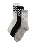 Classic Check Crew Socks (3 Pack) in Black & White