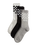 Classic Check Crew Socks (3 Pack) in Black & White