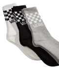 Classic Check Crew Socks (3 Pack) in Black & White