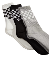Classic Check Crew Socks (3 Pack) in Black & White