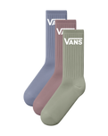 The Vans Mens Classic Crew Socks (3 Pack) in Glacial Slate