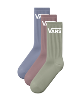 The Vans Mens Classic Crew Socks (3 Pack) in Glacial Slate