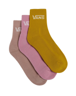 The Vans Womens Classic Half Crew Socks (3 Pack) in Pink Dawn