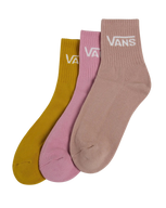 The Vans Womens Classic Half Crew Socks (3 Pack) in Pink Dawn