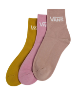 The Vans Womens Classic Half Crew Socks (3 Pack) in Pink Dawn
