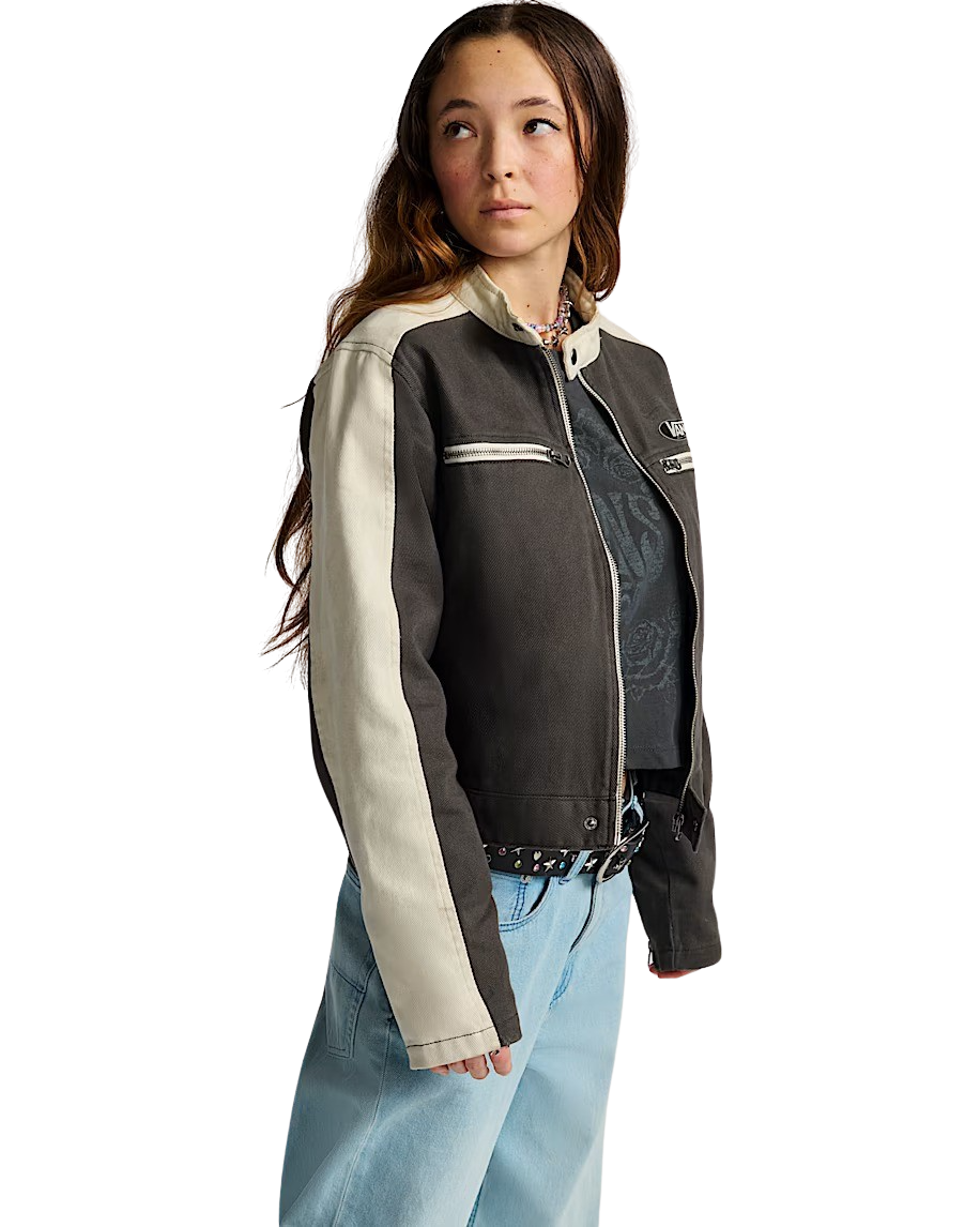 Ryden Biker Jacket in Faded Black