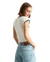 Kari Tie Neck Top in Classic White & Black