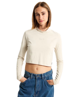 Script Mini Mock Long Sleeve T-Shirt in Oatmeal