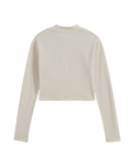 Script Mini Mock Long Sleeve T-Shirt in Oatmeal