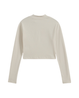 Script Mini Mock Long Sleeve T-Shirt in Oatmeal
