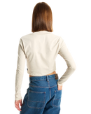 Script Mini Mock Long Sleeve T-Shirt in Oatmeal