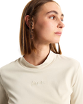Script Mini Mock Long Sleeve T-Shirt in Oatmeal