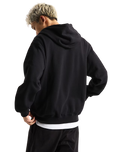 Left Chest Zip Hoodie in Black