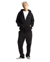 Left Chest Zip Hoodie in Black