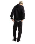 Left Chest Zip Hoodie in Black