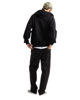 Left Chest Zip Hoodie in Black