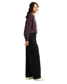 Lil Bear Long Sleeve Crop T-Shirt in Dark Port