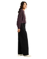 Lil Bear Long Sleeve Crop T-Shirt in Dark Port