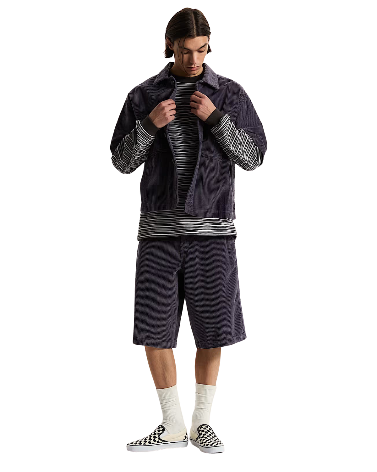 LX Cord Shorts in Steel Shadow