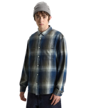 LX Indigo Plaid Shirt in Mossy Olive