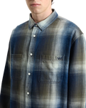 LX Indigo Plaid Shirt in Mossy Olive