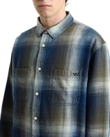 LX Indigo Plaid Shirt in Mossy Olive