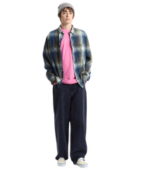 LX Indigo Plaid Shirt in Mossy Olive