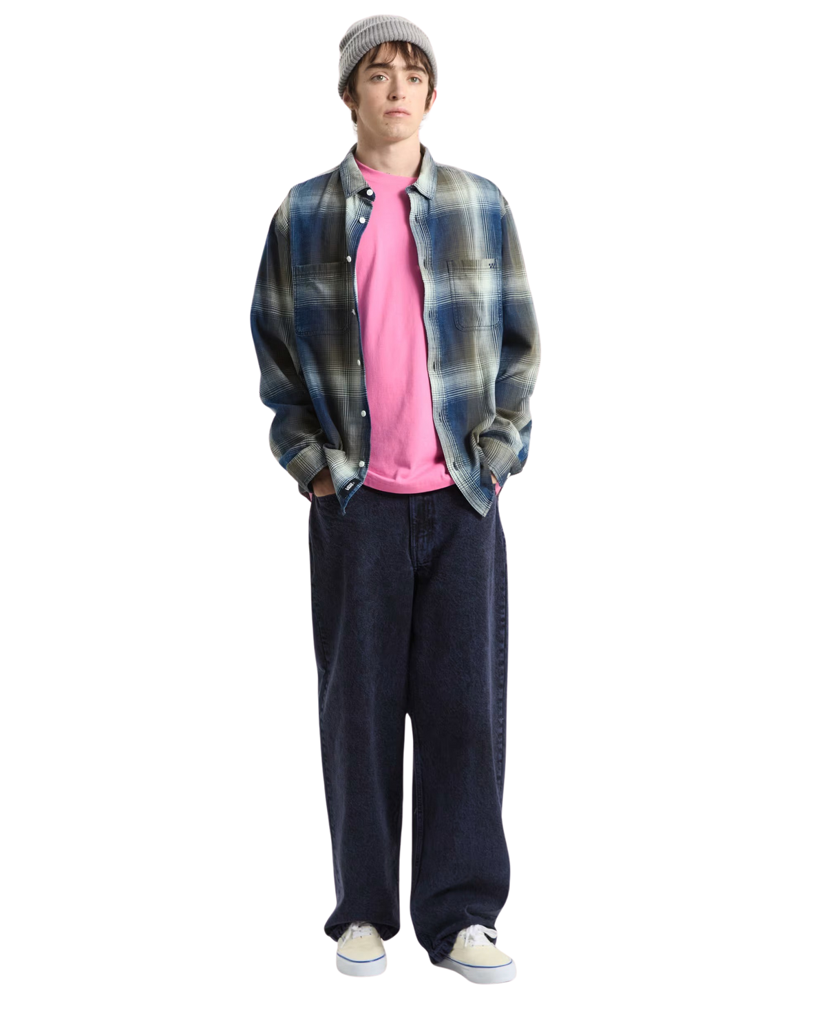 LX Indigo Plaid Shirt in Mossy Olive