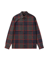 The Vans Mens Larkspur Plaid Flannel Shirt in Parisian Night & Poppy Ember