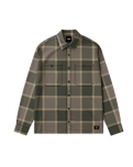 The Vans Mens Larkspur Plaid Flannel Shirt in Obsidian Fern & Bungee Cord