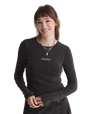 Teri Waffle Long Sleeve T-Shirt in Black