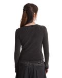 Teri Waffle Long Sleeve T-Shirt in Black