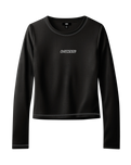 The Vans Womens Teri Waffle Long Sleeve T-Shirt in Black