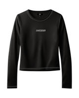 The Vans Womens Teri Waffle Long Sleeve T-Shirt in Black