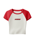 The Vans Womens Clare Baby T-Shirt in Racing Red