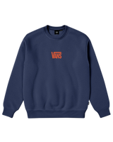 The Vans Boys Boys Stretch Logo Sweatshirt in Deep Indigo & Flame