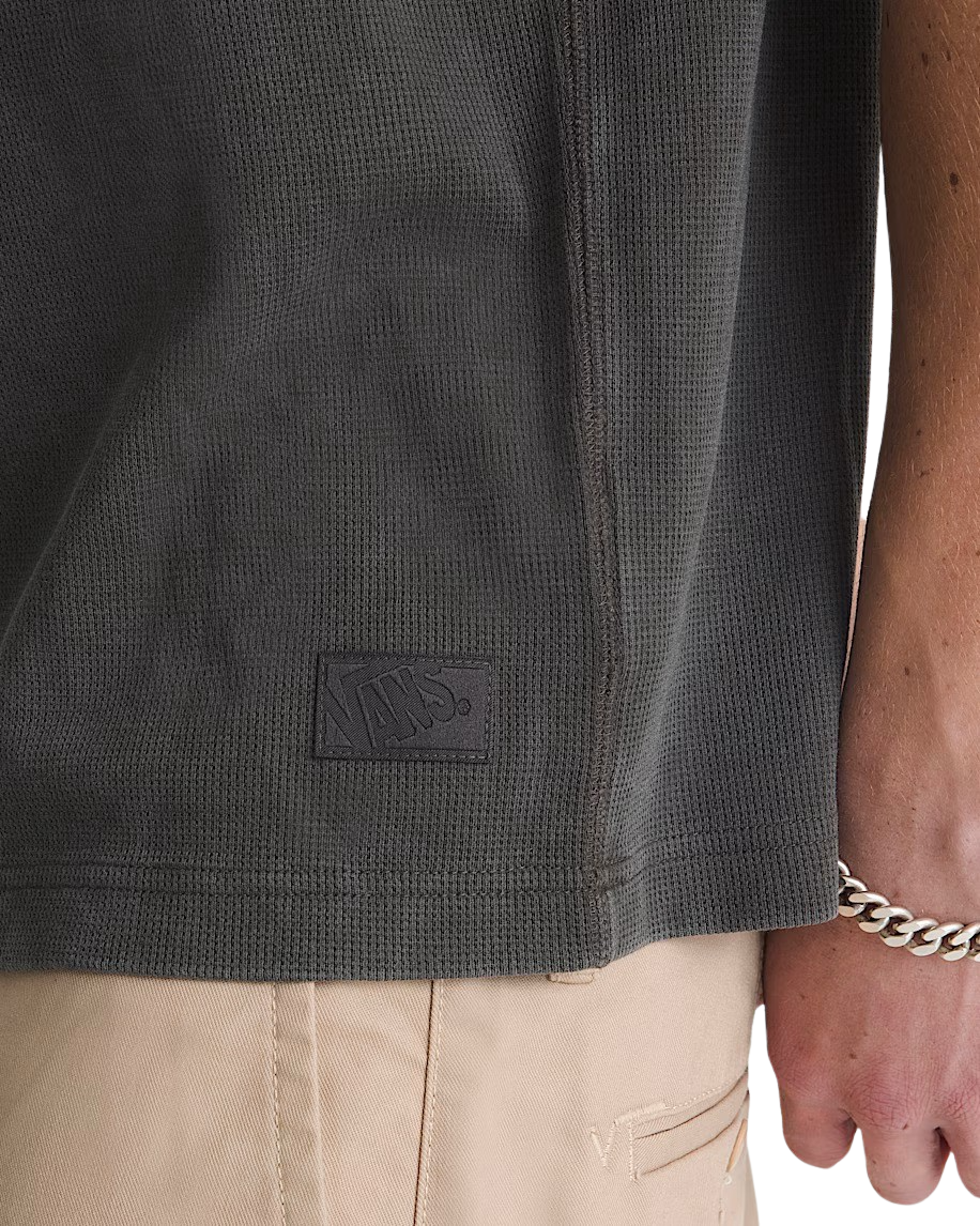 LX Waffle Vest in Faded Black