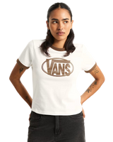 Centre Chest Ringer T-Shirt in Egret