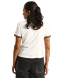Centre Chest Ringer T-Shirt in Egret